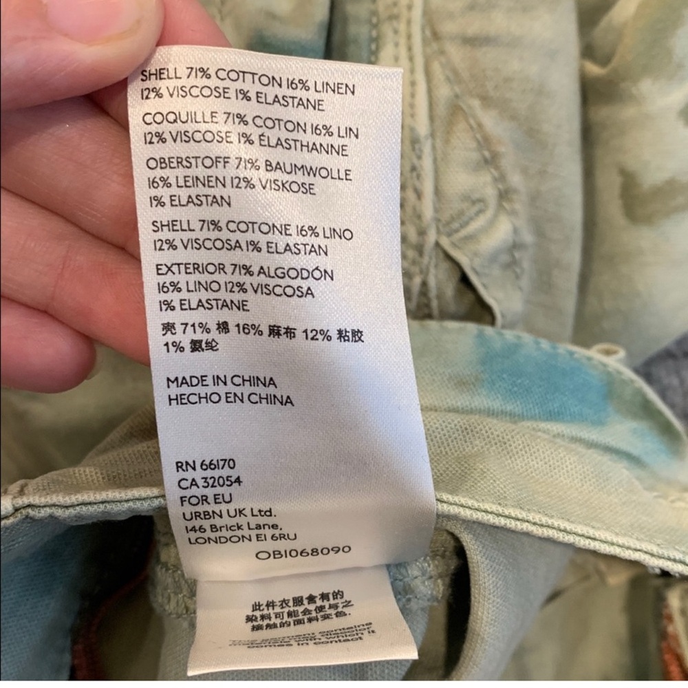 Anthropologie Green Tie-Dye Pants size 29 P - Picture 7 of 13